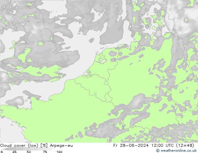 Bulutlar (düşük) Arpege-eu Cu 28.06.2024 12 UTC