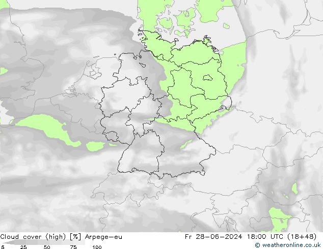 Wolken (hohe) Arpege-eu Fr 28.06.2024 18 UTC