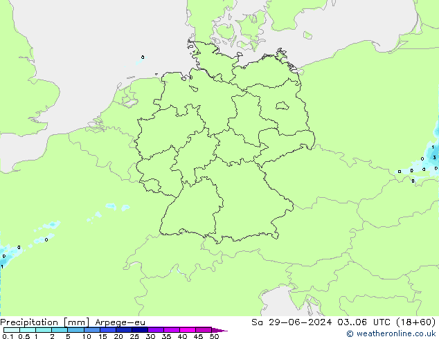 Neerslag Arpege-eu za 29.06.2024 06 UTC