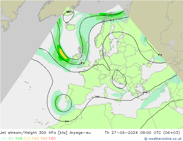高速氣流 Arpege-eu 星期四 27.06.2024 09 UTC