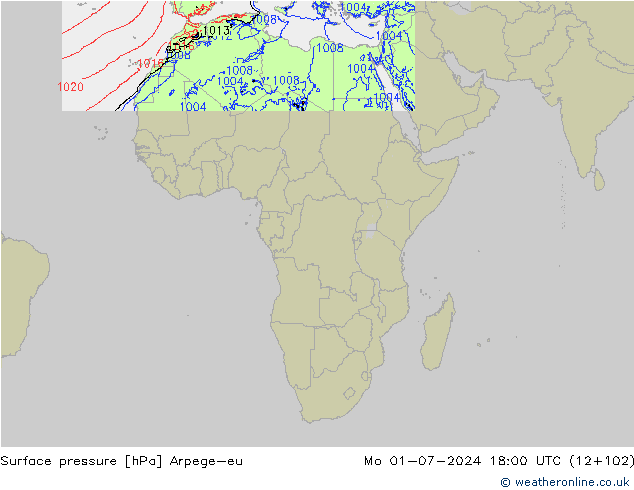 Luchtdruk (Grond) Arpege-eu ma 01.07.2024 18 UTC