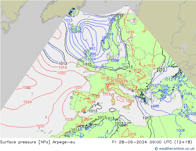 Bodendruck Arpege-eu Fr 28.06.2024 06 UTC