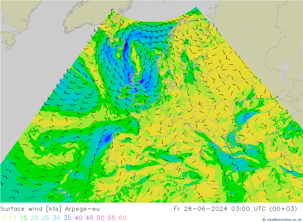 风 10 米 Arpege-eu 星期五 28.06.2024 03 UTC