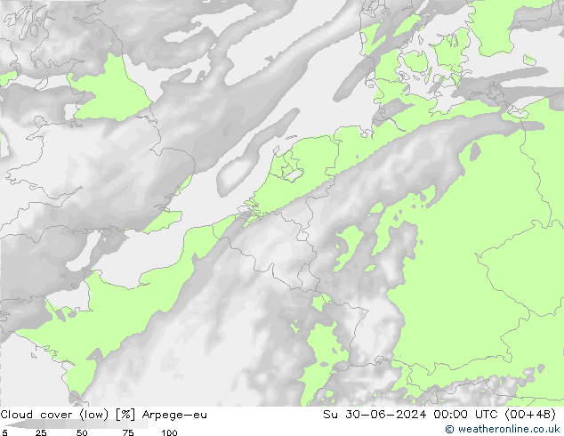nízká oblaka Arpege-eu Ne 30.06.2024 00 UTC