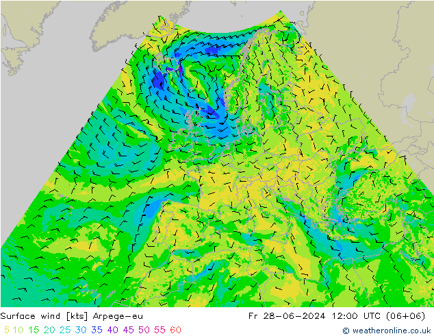 风 10 米 Arpege-eu 星期五 28.06.2024 12 UTC