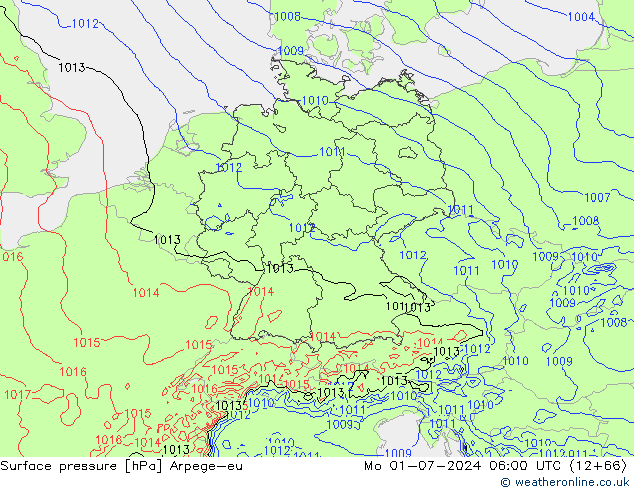 Luchtdruk (Grond) Arpege-eu ma 01.07.2024 06 UTC