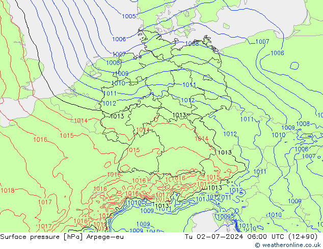 Luchtdruk (Grond) Arpege-eu di 02.07.2024 06 UTC