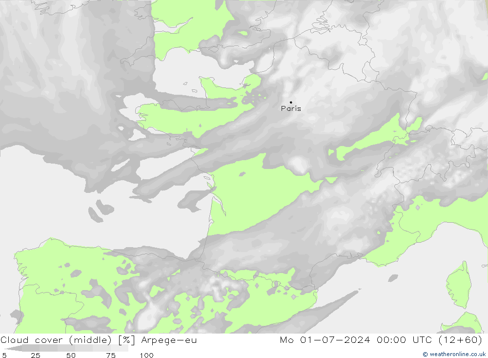 Bulutlar (orta) Arpege-eu Pzt 01.07.2024 00 UTC