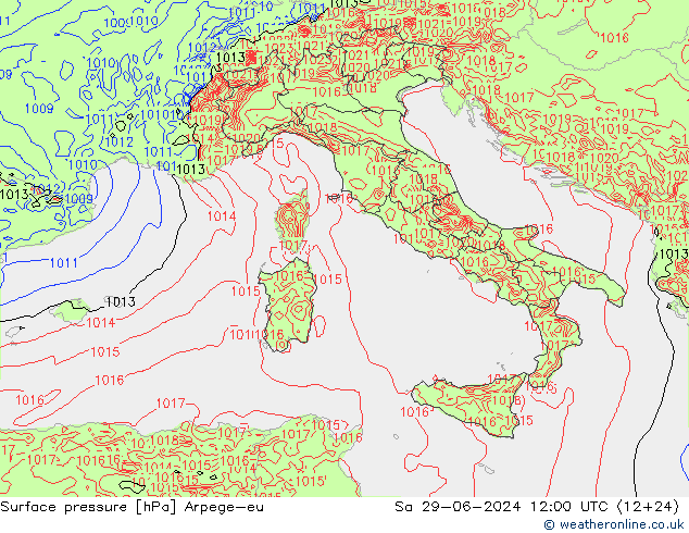 Luchtdruk (Grond) Arpege-eu za 29.06.2024 12 UTC