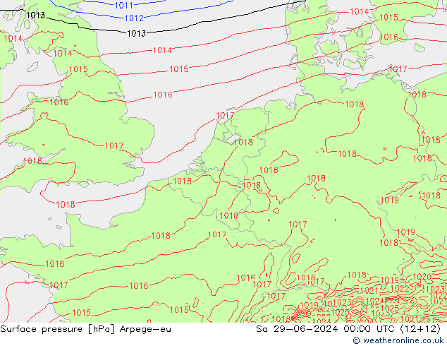 Luchtdruk (Grond) Arpege-eu za 29.06.2024 00 UTC