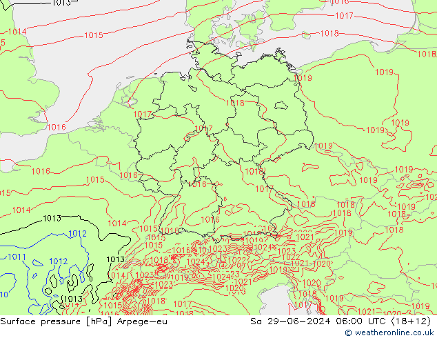 Luchtdruk (Grond) Arpege-eu za 29.06.2024 06 UTC