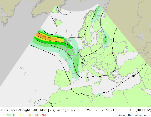 高速氣流 Arpege-eu 星期三 03.07.2024 06 UTC