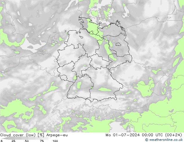云 (低) Arpege-eu 星期一 01.07.2024 00 UTC