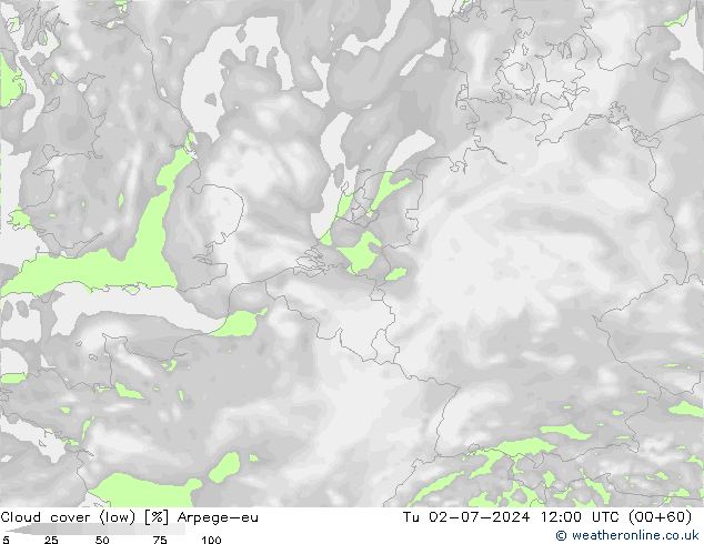 云 (低) Arpege-eu 星期二 02.07.2024 12 UTC