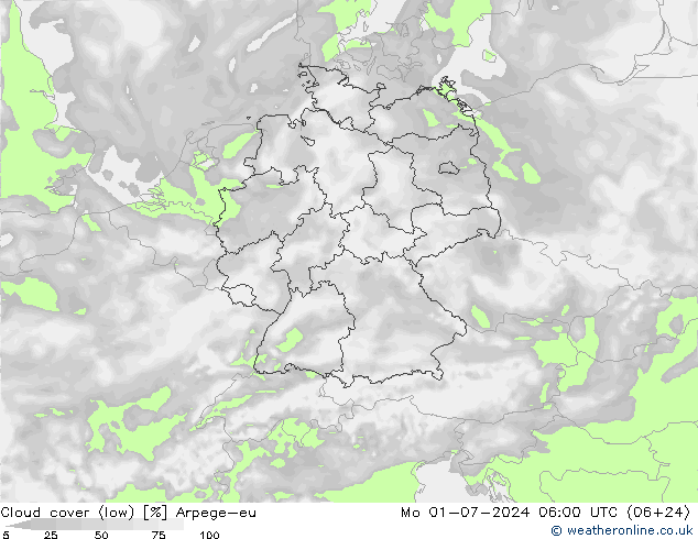 云 (低) Arpege-eu 星期一 01.07.2024 06 UTC