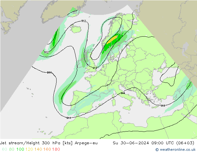 高速氣流 Arpege-eu 星期日 30.06.2024 09 UTC
