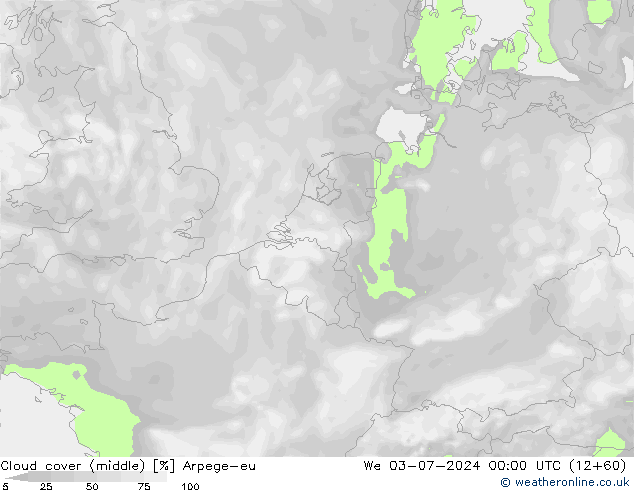 Bewolking (Middelb.) Arpege-eu wo 03.07.2024 00 UTC