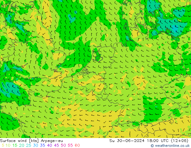 风 10 米 Arpege-eu 星期日 30.06.2024 18 UTC