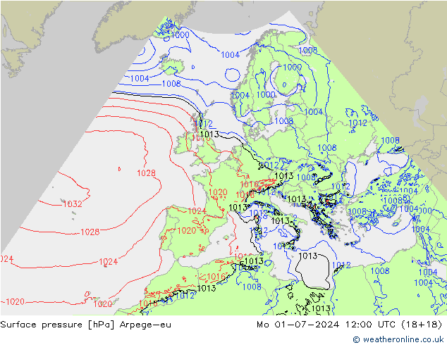 Luchtdruk (Grond) Arpege-eu ma 01.07.2024 12 UTC