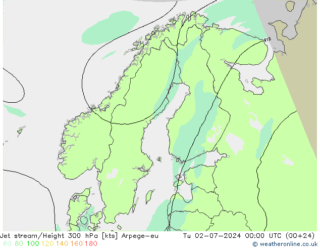高速氣流 Arpege-eu 星期二 02.07.2024 00 UTC