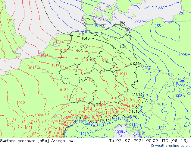 Luchtdruk (Grond) Arpege-eu di 02.07.2024 00 UTC