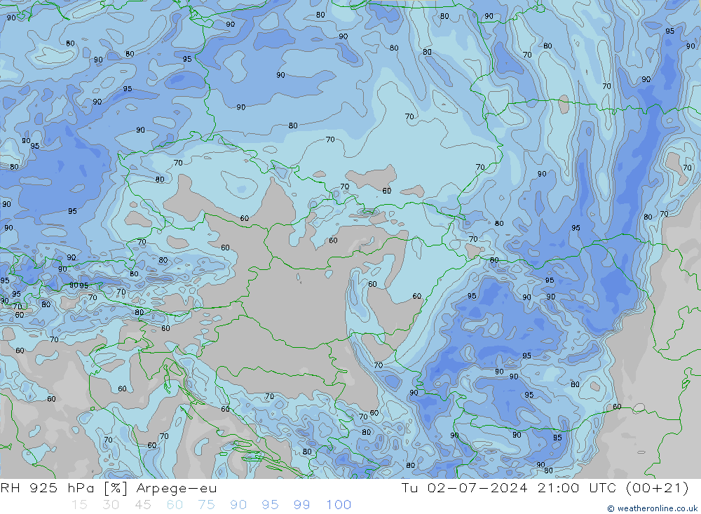 RV 925 hPa Arpege-eu di 02.07.2024 21 UTC