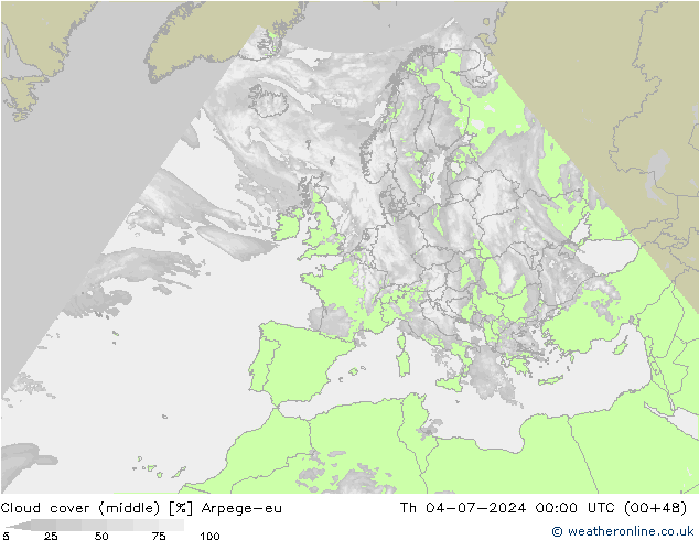 Bewolking (Middelb.) Arpege-eu do 04.07.2024 00 UTC