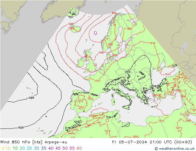 Wind 850 hPa Arpege-eu vr 05.07.2024 21 UTC
