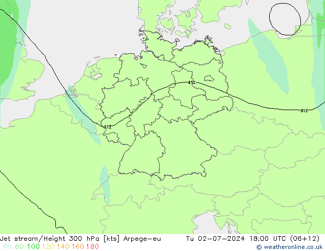 高速氣流 Arpege-eu 星期二 02.07.2024 18 UTC