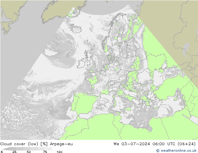 云 (低) Arpege-eu 星期三 03.07.2024 06 UTC