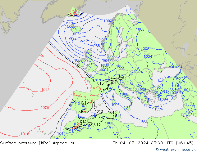 Luchtdruk (Grond) Arpege-eu do 04.07.2024 03 UTC