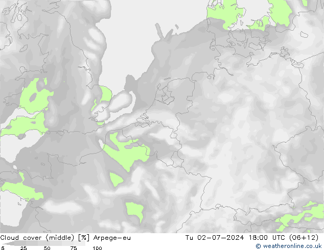 Bewolking (Middelb.) Arpege-eu di 02.07.2024 18 UTC