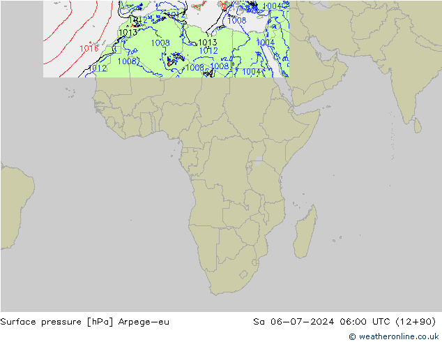 Luchtdruk (Grond) Arpege-eu za 06.07.2024 06 UTC