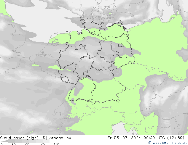 Bewolking (Hoog) Arpege-eu vr 05.07.2024 00 UTC