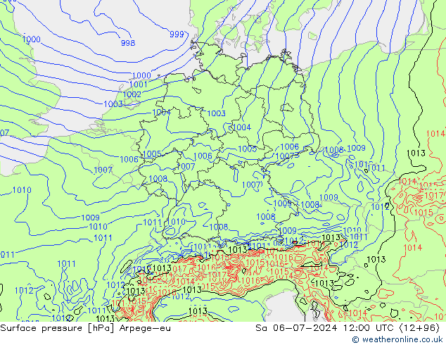 Luchtdruk (Grond) Arpege-eu za 06.07.2024 12 UTC