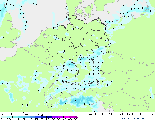 Neerslag Arpege-eu wo 03.07.2024 00 UTC
