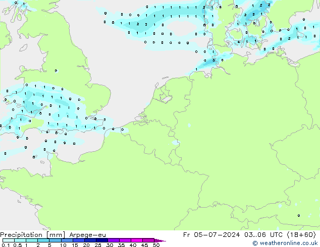 降水 Arpege-eu 星期五 05.07.2024 06 UTC