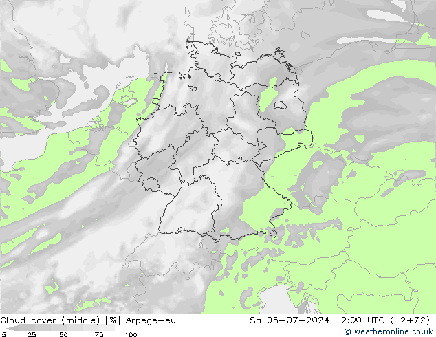Bewolking (Middelb.) Arpege-eu za 06.07.2024 12 UTC