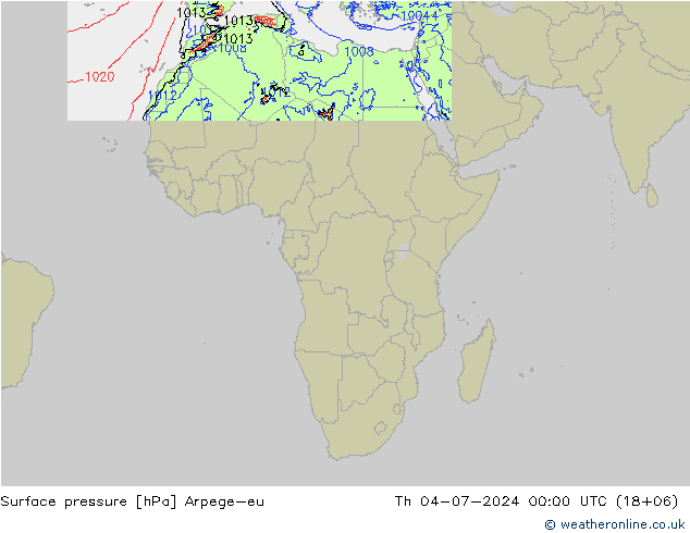 Luchtdruk (Grond) Arpege-eu do 04.07.2024 00 UTC