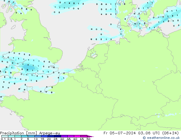降水 Arpege-eu 星期五 05.07.2024 06 UTC