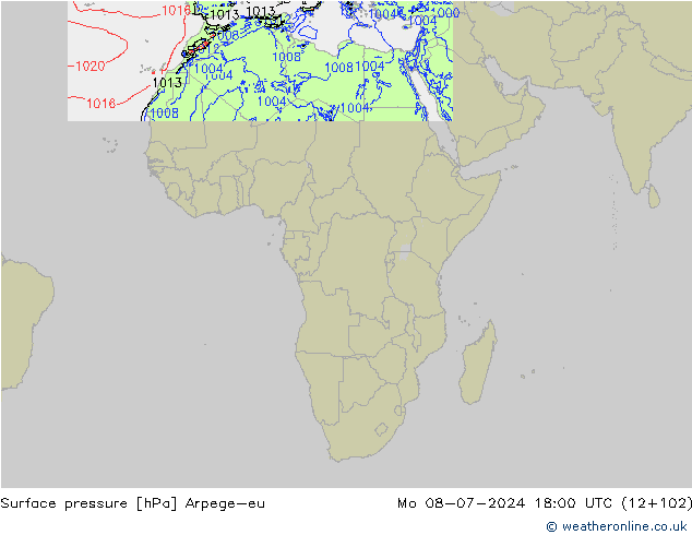 Luchtdruk (Grond) Arpege-eu ma 08.07.2024 18 UTC