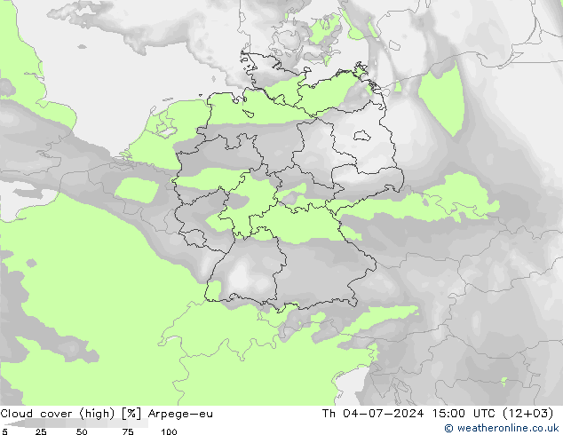 Bewolking (Hoog) Arpege-eu do 04.07.2024 15 UTC
