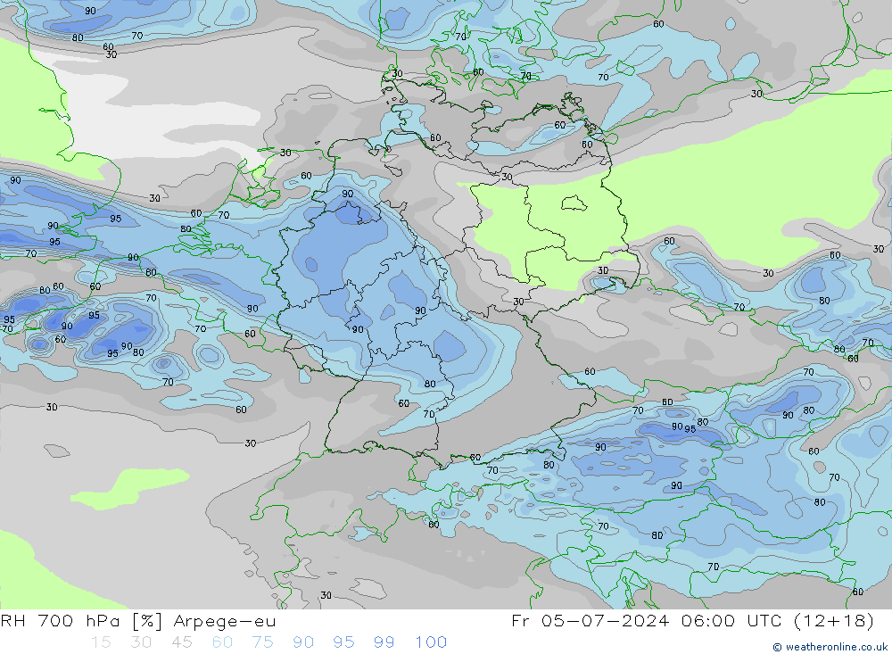 RV 700 hPa Arpege-eu vr 05.07.2024 06 UTC