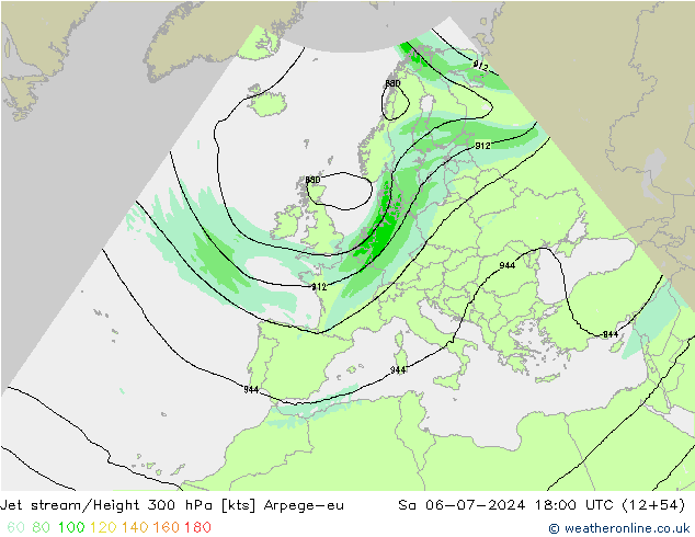 高速氣流 Arpege-eu 星期六 06.07.2024 18 UTC