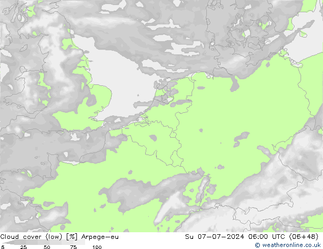 云 (低) Arpege-eu 星期日 07.07.2024 06 UTC