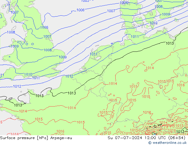 Luchtdruk (Grond) Arpege-eu zo 07.07.2024 12 UTC