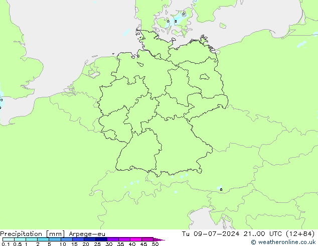 Neerslag Arpege-eu di 09.07.2024 00 UTC