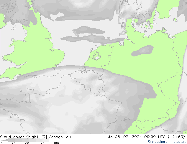 Bewolking (Hoog) Arpege-eu ma 08.07.2024 00 UTC