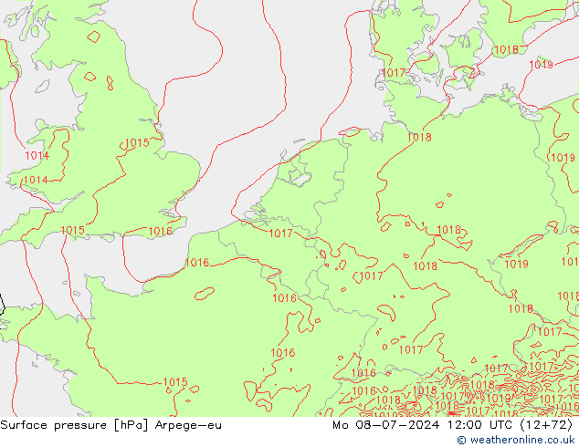 Luchtdruk (Grond) Arpege-eu ma 08.07.2024 12 UTC