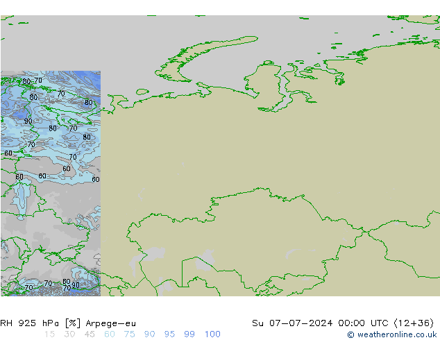 RV 925 hPa Arpege-eu zo 07.07.2024 00 UTC